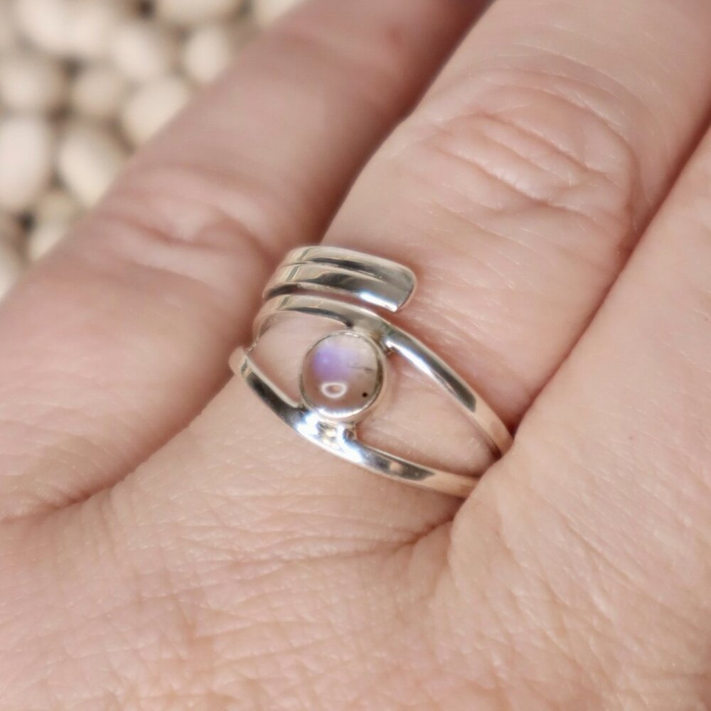 Egyptian Eye Ring | Moonstone Gemstone | Sterling Silver